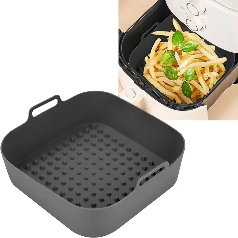 Silicone Air Fryer Baking Pan Liner | High Temp Resistant | Reusable Mat