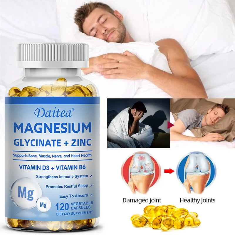 Magnesium Glycinate Capsules with Zinc - 60 Count