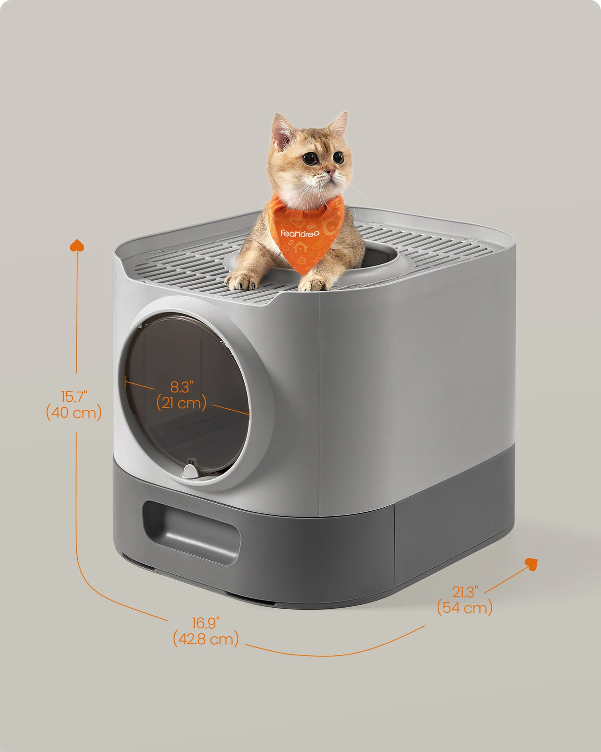 Enclosed Cat Litter Box with Lid and Slide-Out Tray - XL