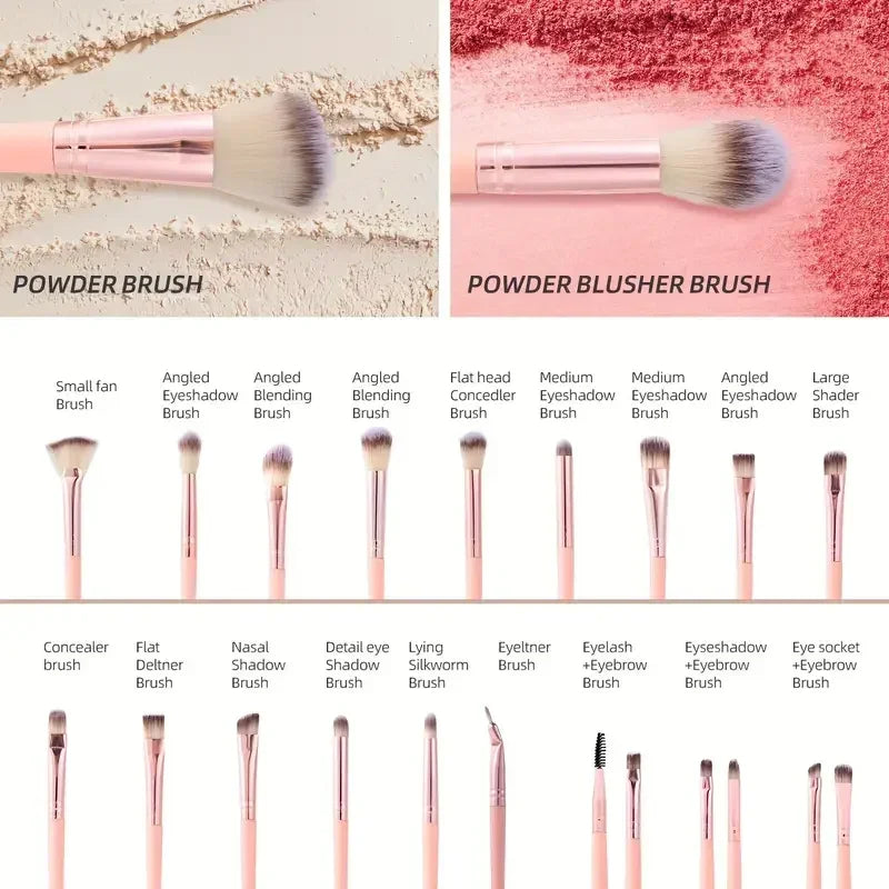 Pink Makeup Brush Set 20/40 Pieces with Beauty Blender - Gift Ready