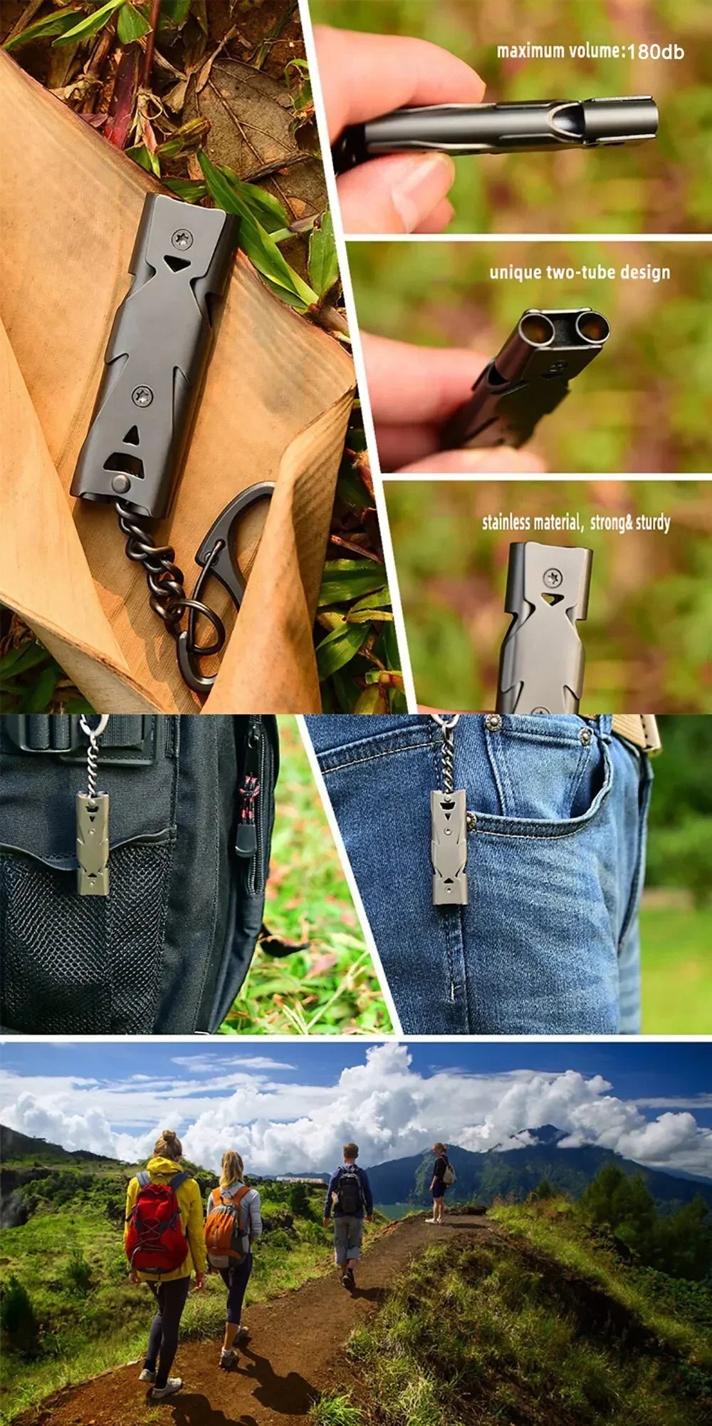 Survival Whistle High Decibel Emergency Keychain Pendant Outdoor Tool