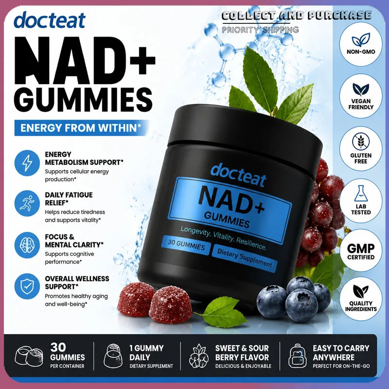 NAD+ Gummies with Nicotinamide Riboside, 30 Count, Sweet-Tart Chews