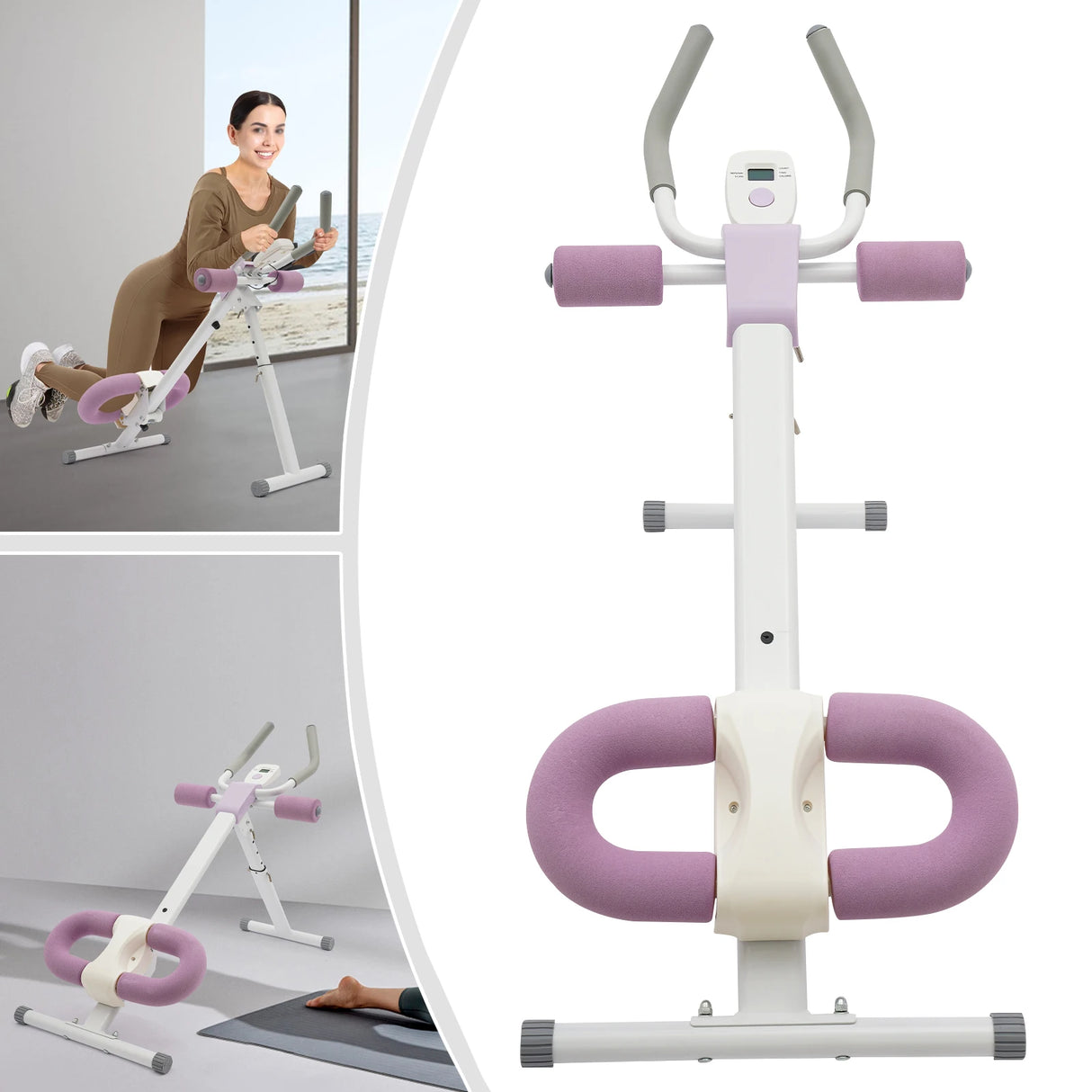 Abdominal Trainer Machine for Home Gym, Adjustable Incline & Height, 220lbs Capacity