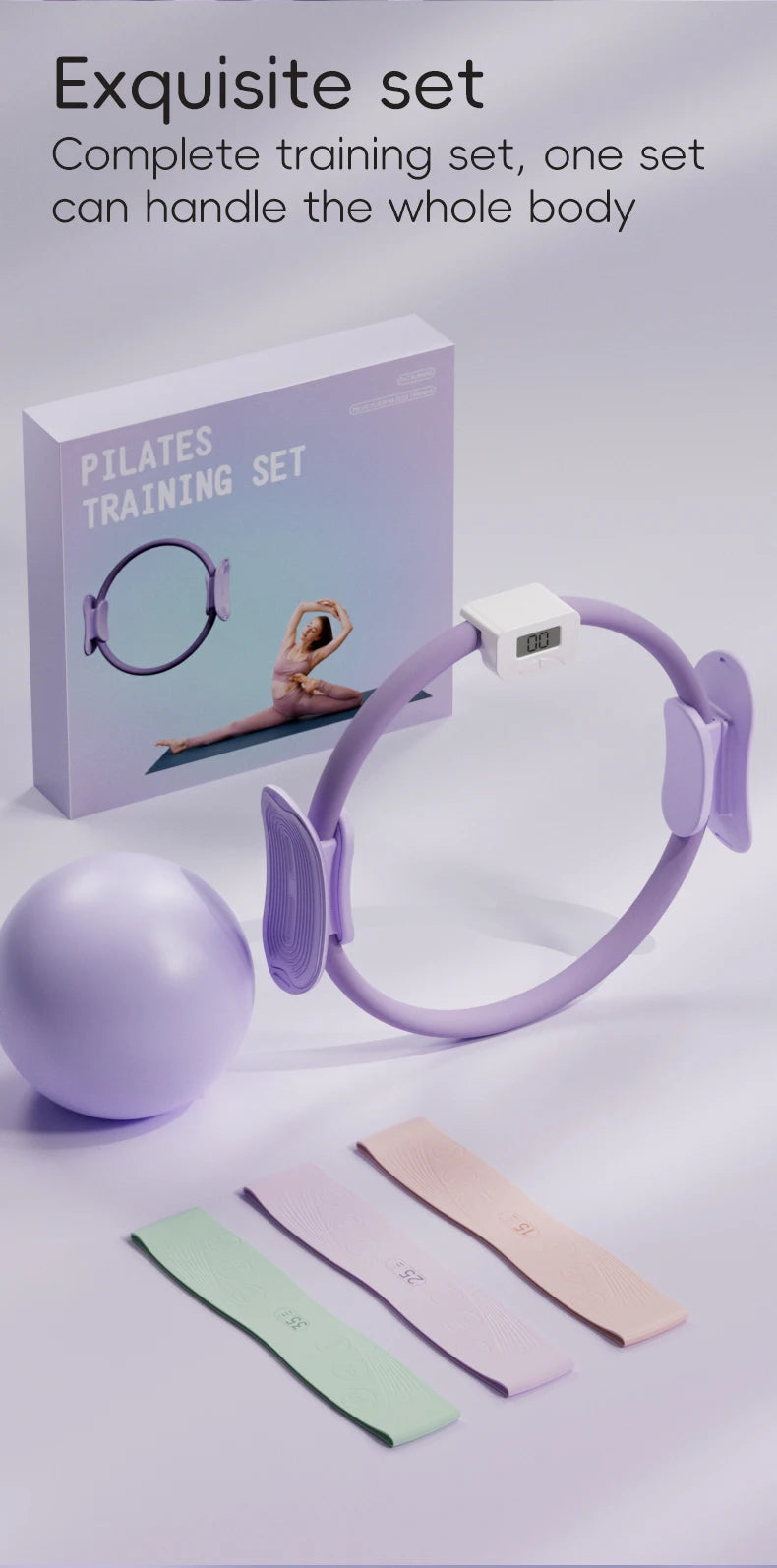 Pilates Ring Fitness Circle - Lightweight Foam Padded Handles, Toning