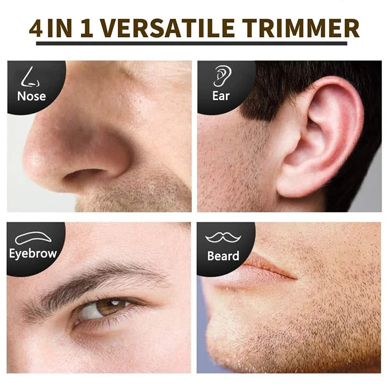 Rechargeable 4-in-1 Nose Trimmer Beard & Ear Hair Removal for Men