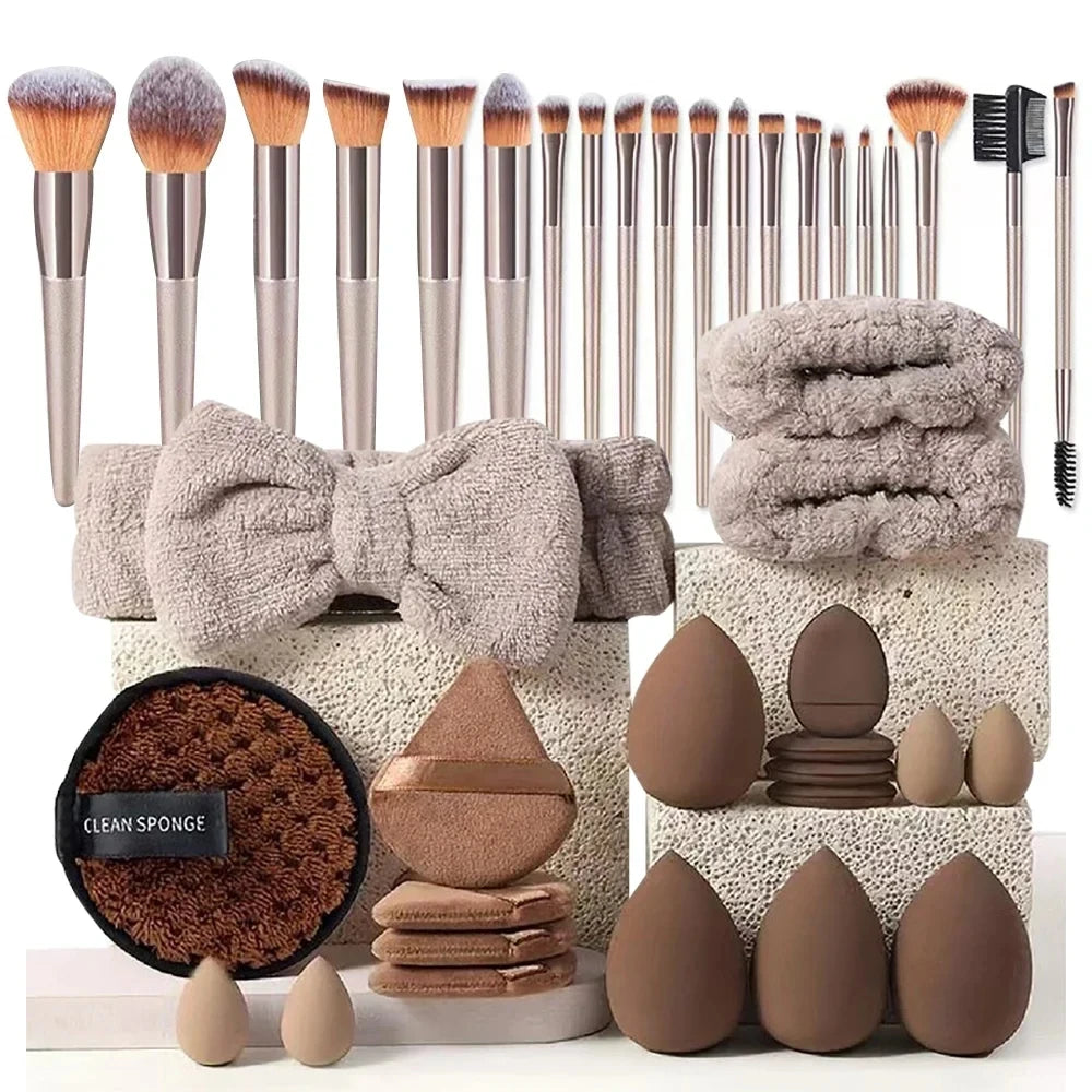 Pink Makeup Brush Set 20/40 Pieces with Beauty Blender - Gift Ready