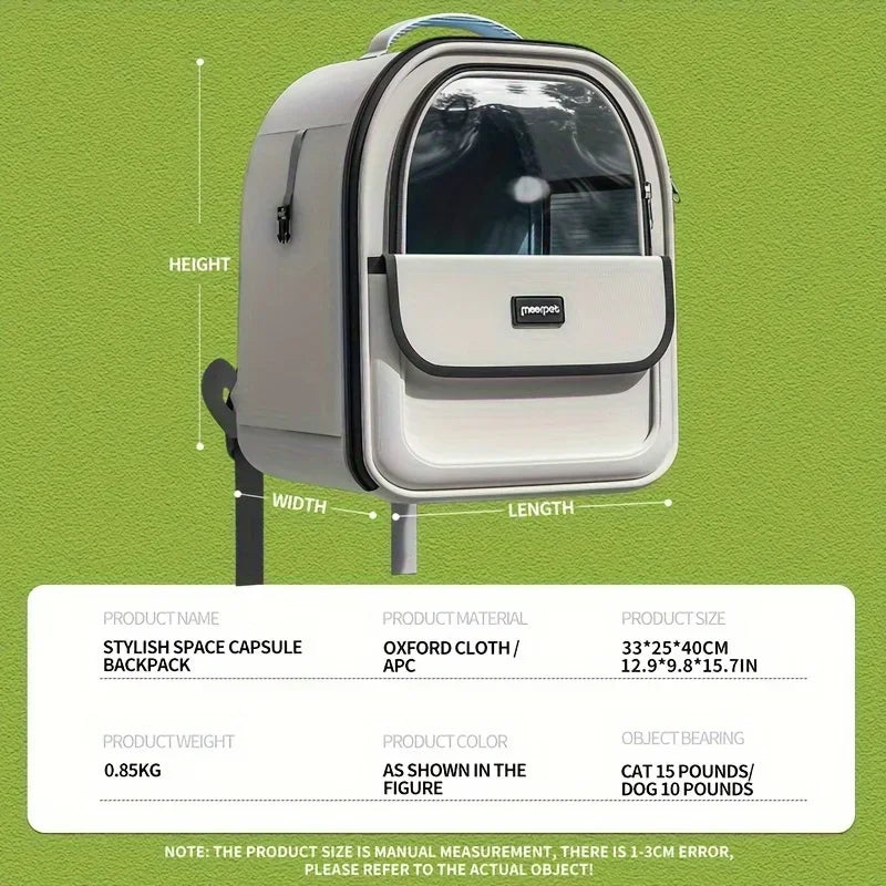 Transparent Cat Dog Carrier Backpack, Portable Space Capsule for Pets