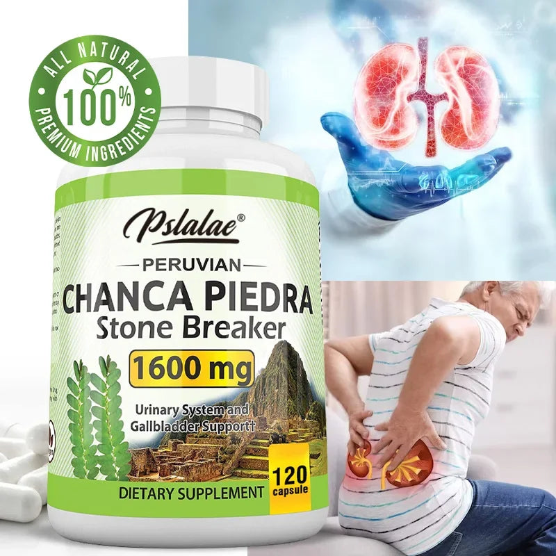 Chanca Piedra Capsules 1600mg - Non-GMO Dietary Supplement, 60 Count