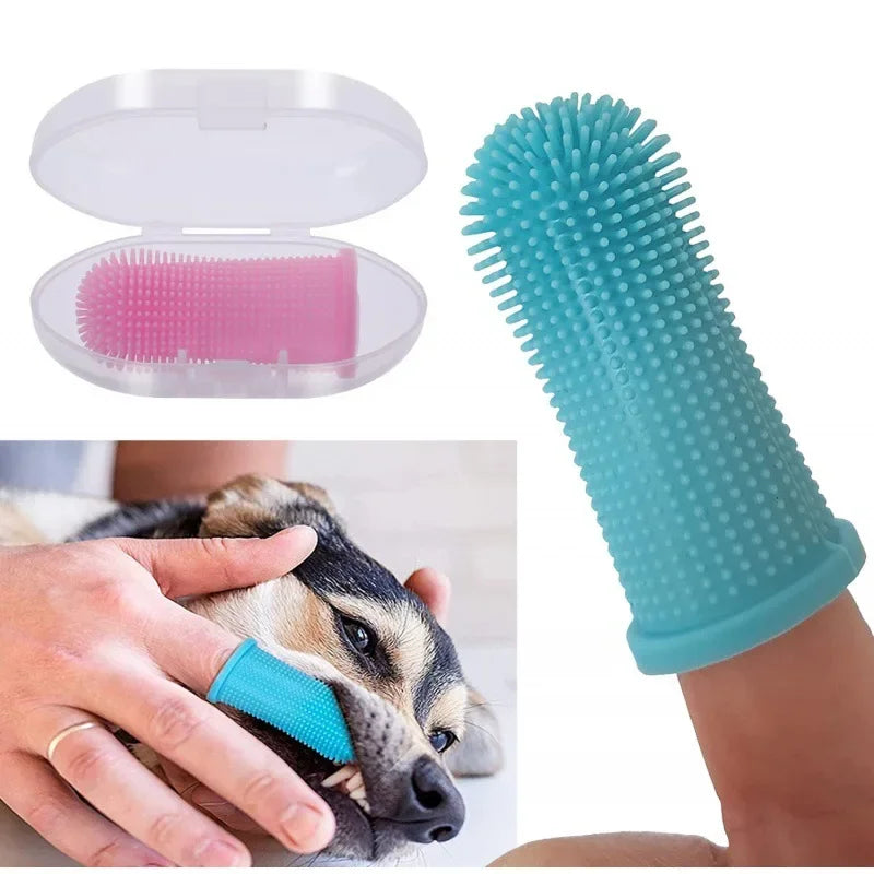 Super Soft Pet Finger Toothbrush for Dogs & Cats - Nontoxic Silicone