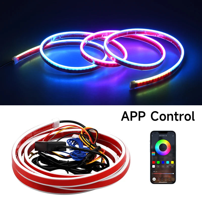 LED Neon Strip Running Lights for 12V Car - APP Control Multi-function