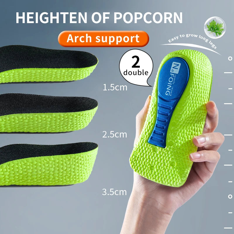 Memory Foam Height Increase Insoles for Men Women Arch Support Shoe Pads