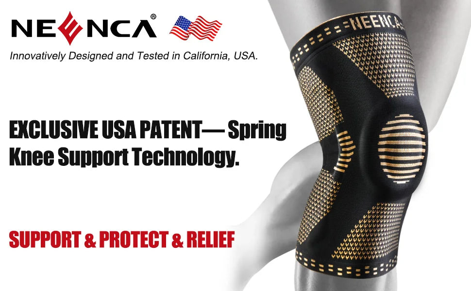 NEENCA Copper Knee Brace with Gel Pad & Stabilizers for Joint Support