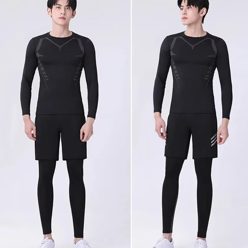 Men's Compression Fitness T-Shirt Quick Dry Running Gym Top - Size Options