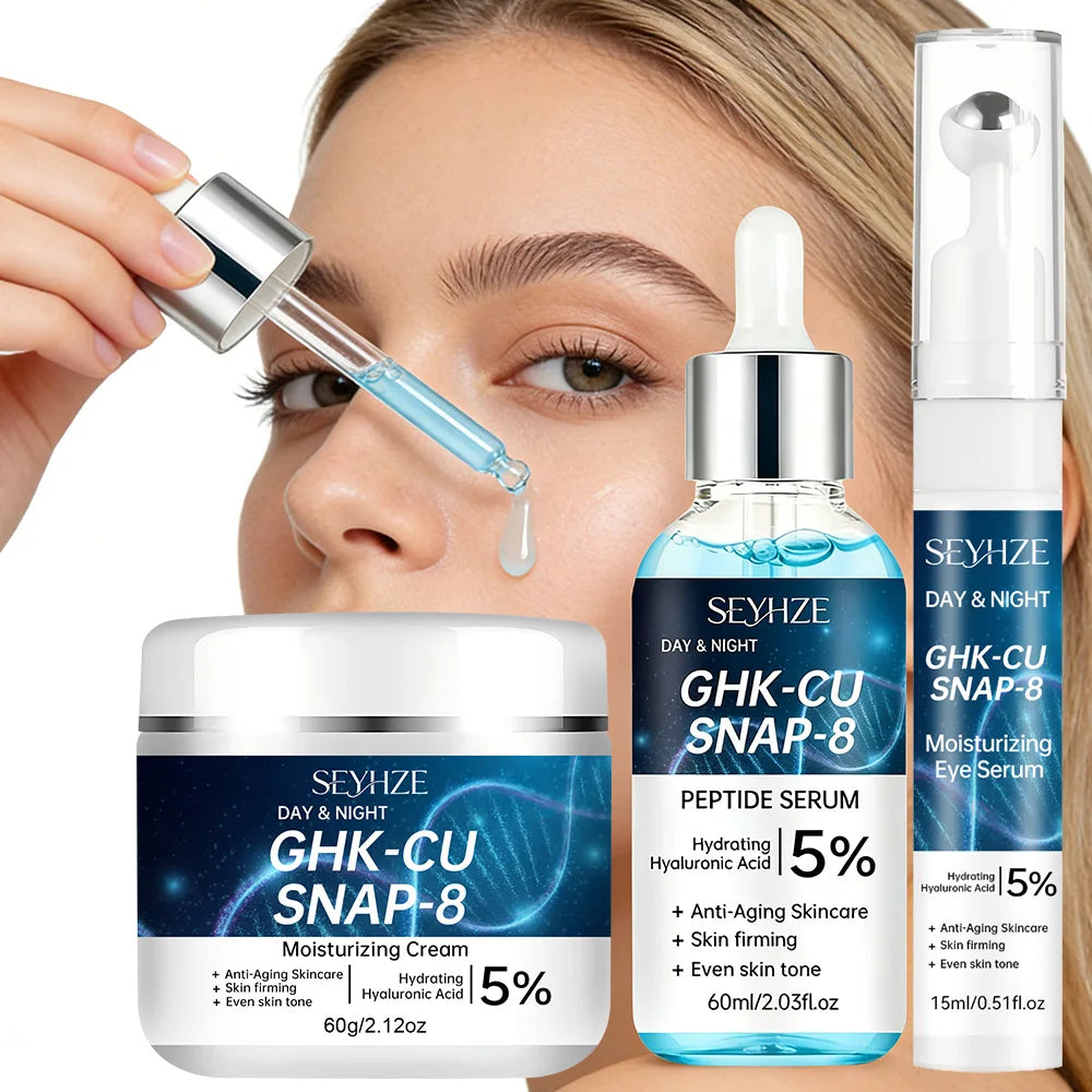 Facial Skincare Kit 3pcs Eye Essence Moisturizing Cream Serum Hydration