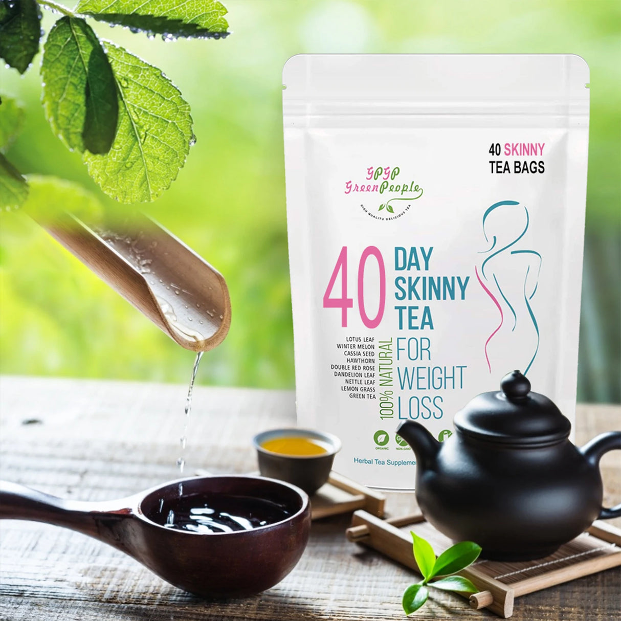 Herbal Detox Weight Loss Supplement - 40 Days, Non-GMO, Caffeine-Free