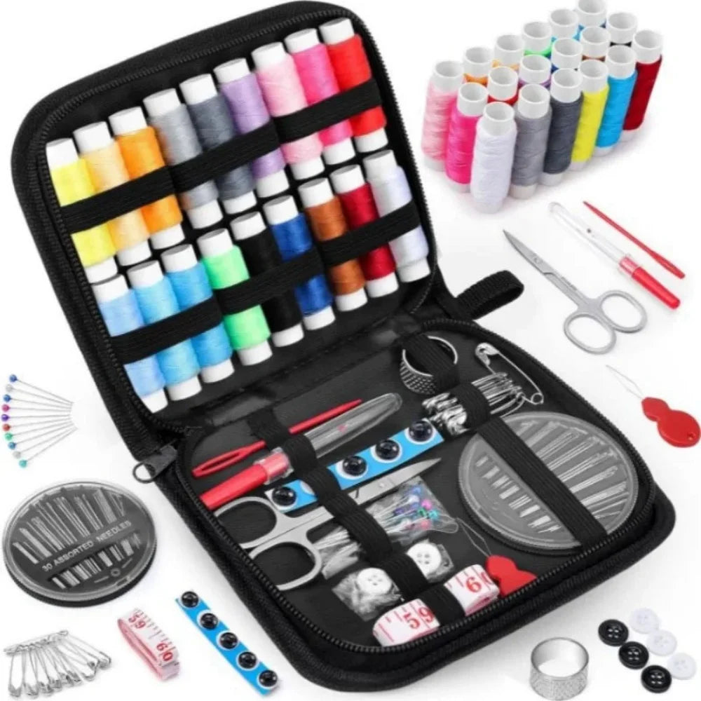 Sewing Kit Set 27pcs with Threads, Needles, Scissors & Storage Bag
