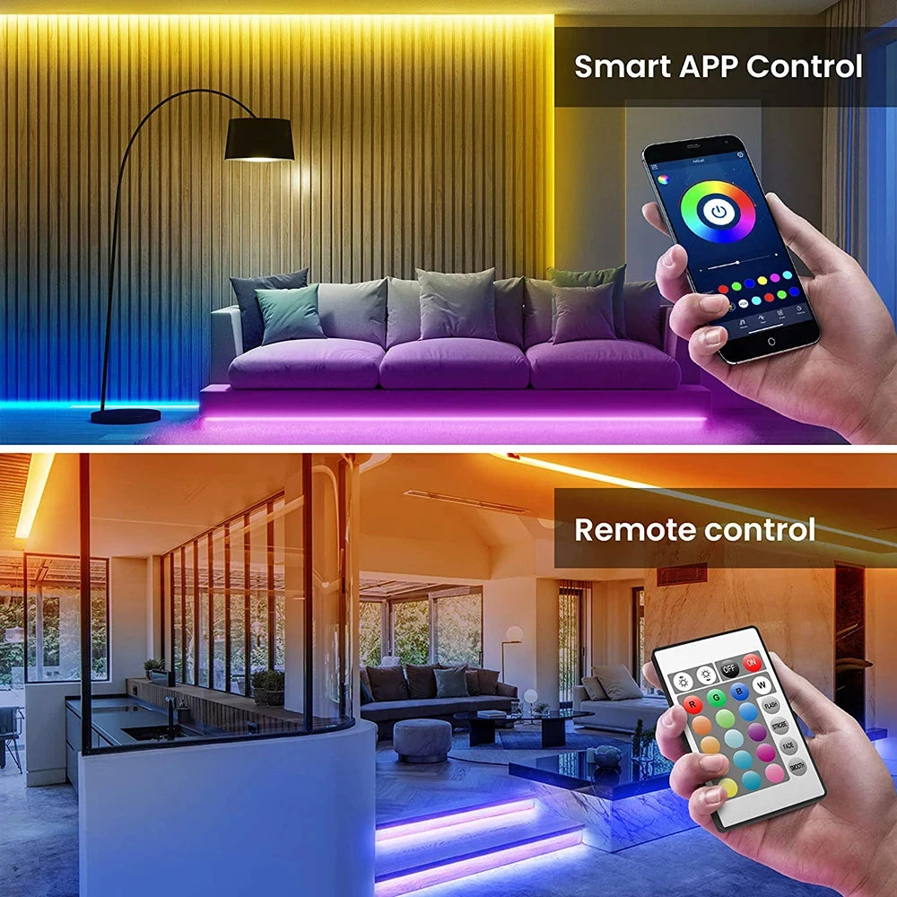 Bluetooth LED Strip Lights 5050 SMD Smart Remote Control Flexible Tape
