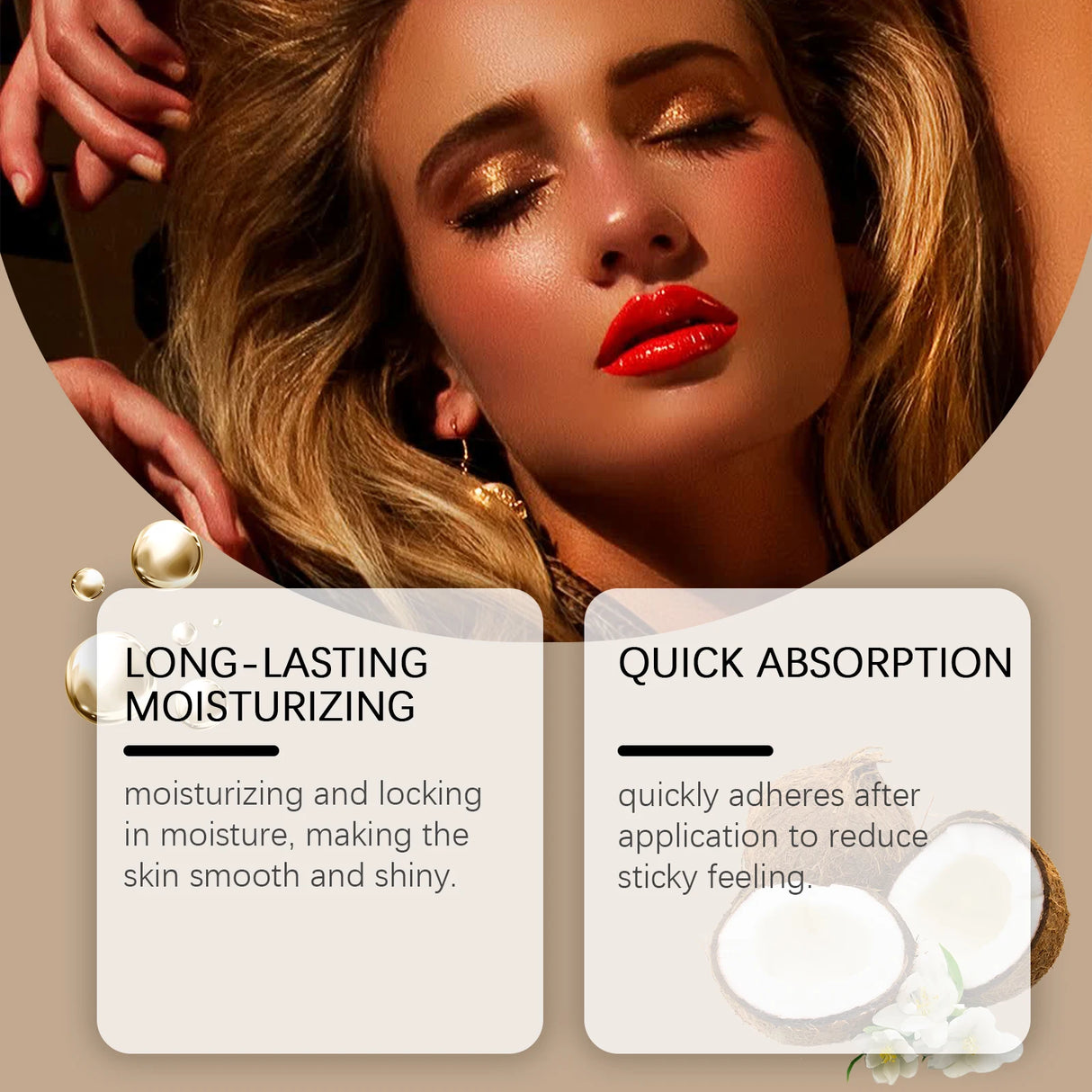 Coconut Oil Tanning Lotion Moisturizer for Deep Bronze Glow 8oz
