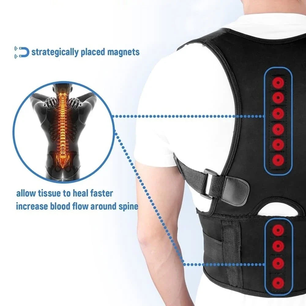 Magnetic Therapy Posture Corrector Corset Shoulder Support Belt for Men & Women