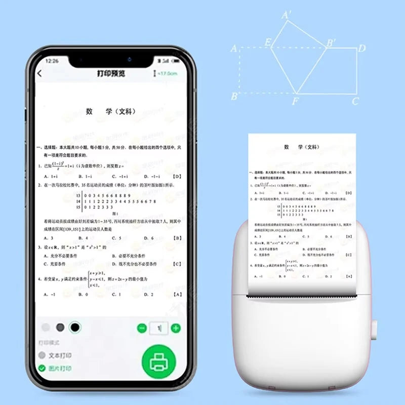 Portable Mini Bluetooth Mobile Photo Label Printer for Students