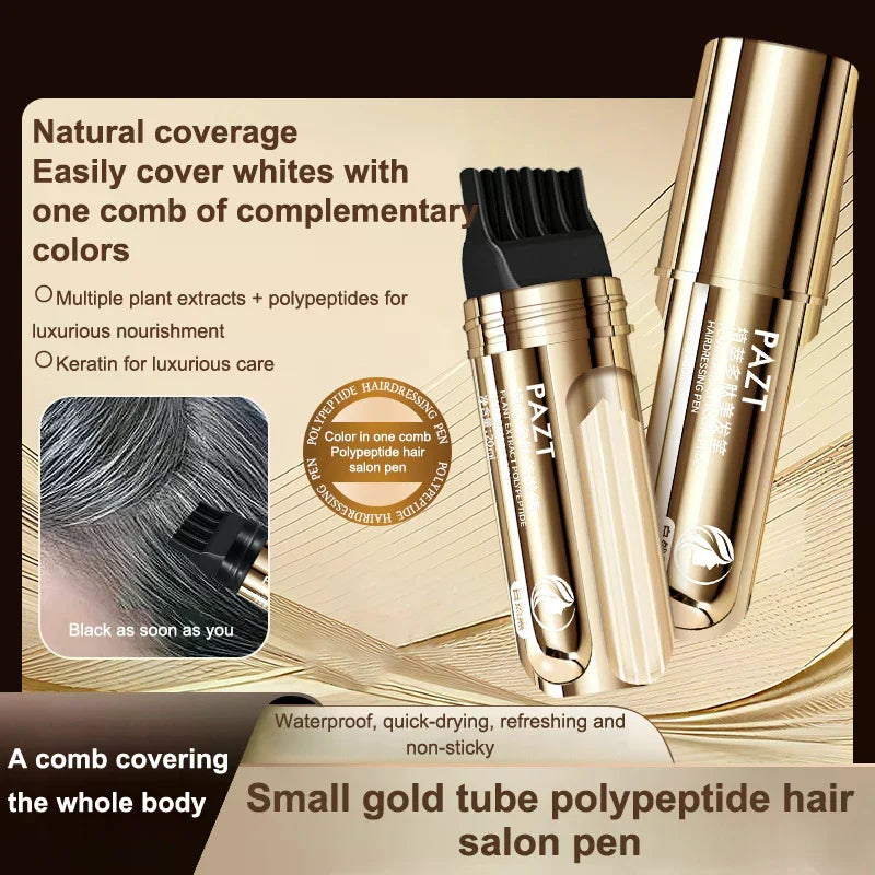 2-in-1 Plant Hair Dye Stick with Comb - Temporary Hair Color for White Hairs