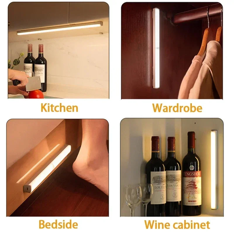 LED Strip Light Motion Sensor Dimmable Rechargeable Night Lighting Bar