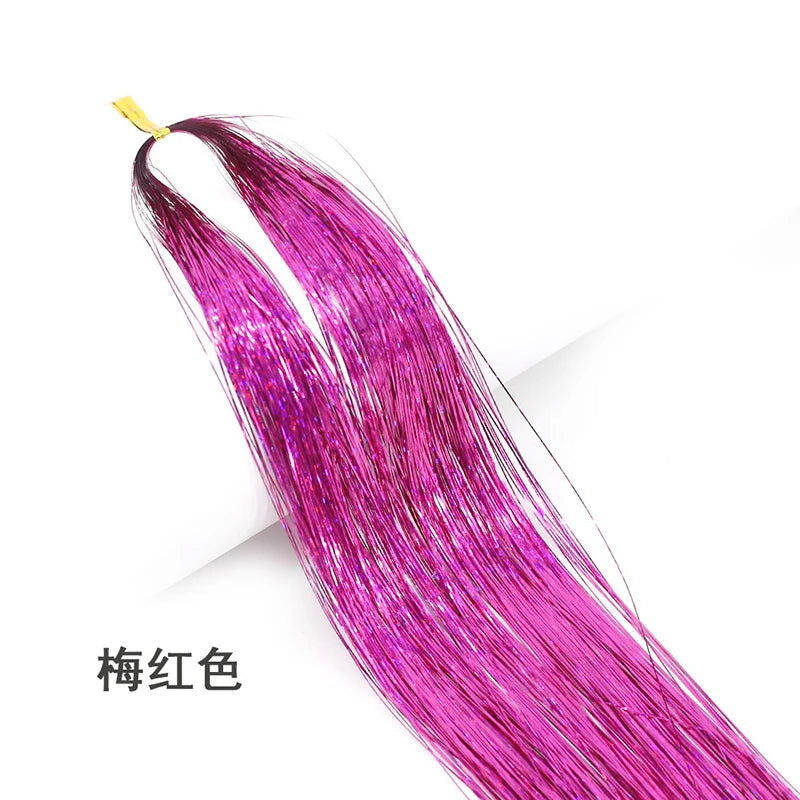 Rainbow Hair Tinsel Kit - Colorful Glitter Extensions for Braiding - 66 Strands