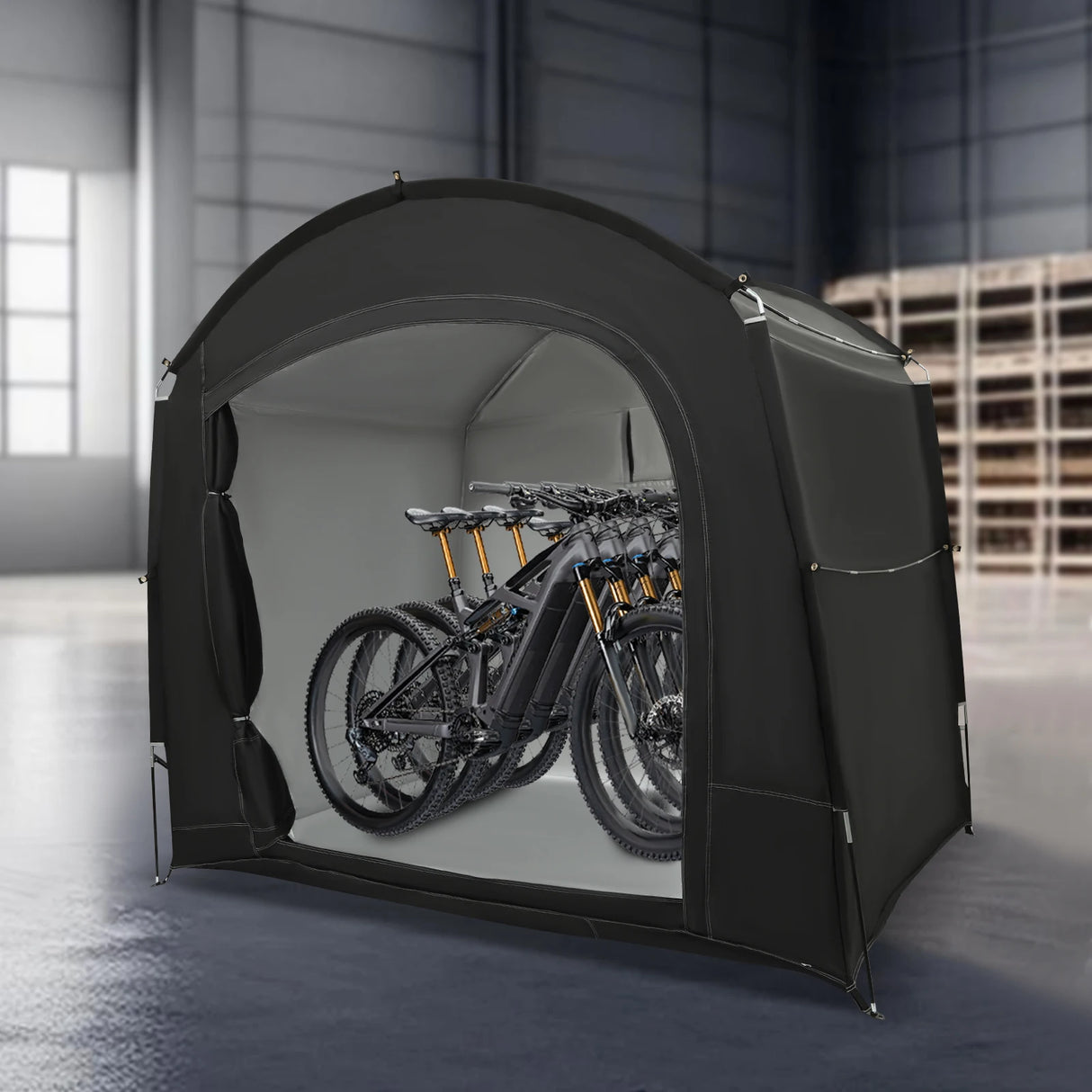 Portable Waterproof Bike Storage Shed for 1-4 Bikes, 220x150x185cm
