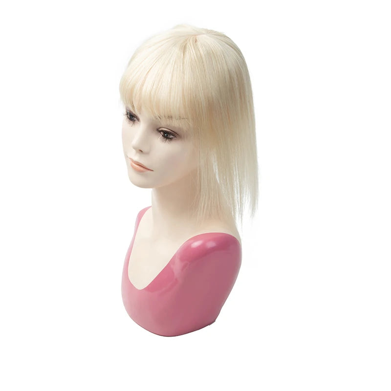 Human Hair Toppers with Clips for Volume and Length, 5x9cm Base