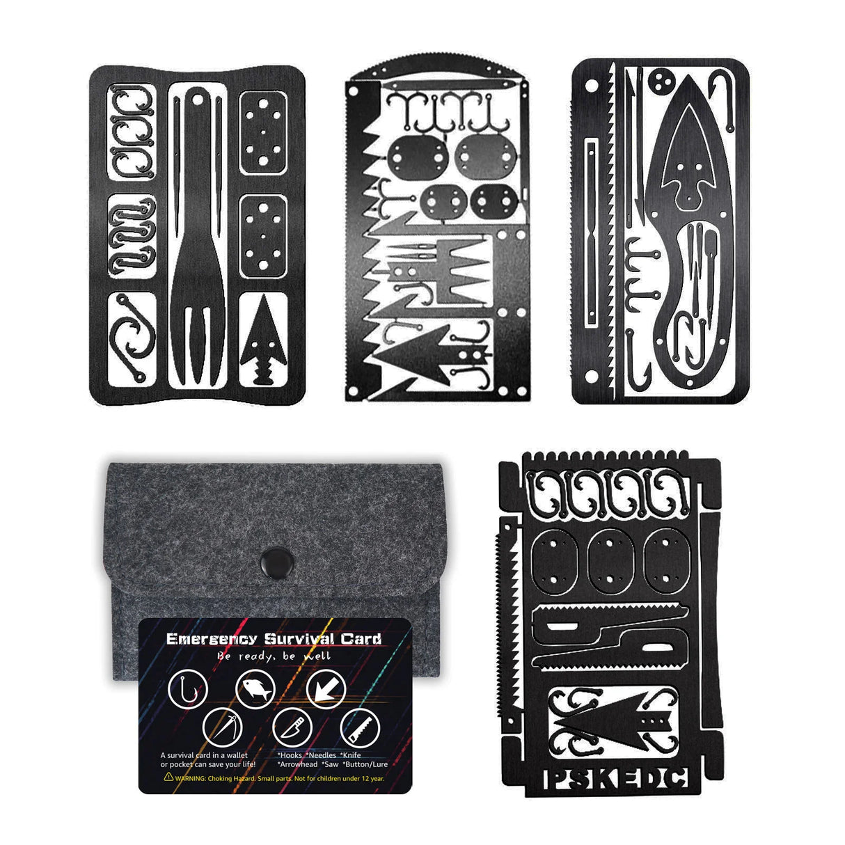 Outdoor Stainless Steel Survival Tool Card for Fishing & Camping