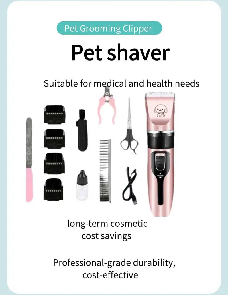 Veterinary Grooming Clipper Kit - Heavy-Duty Pet Hair Trimmer for Clinics