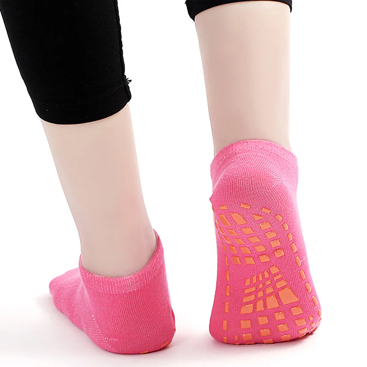 Unisex Silicone Non-Slip Grip Trampoline Socks - 1/4 Pairs for Yoga & Pilates
