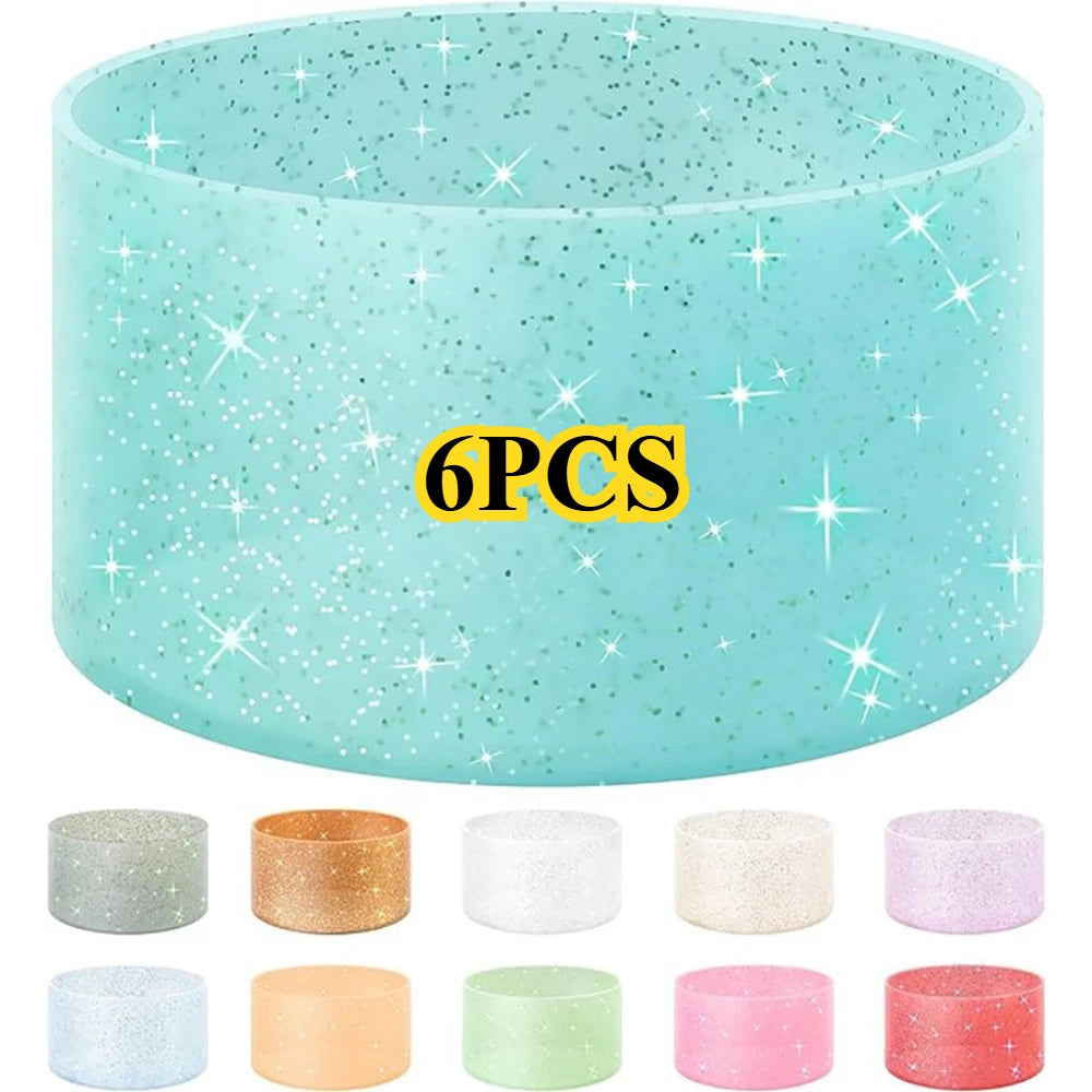 Glitter Silicone Cup Sleeves for Stanley Tumblers, 12-24OZ, 1/6PCS