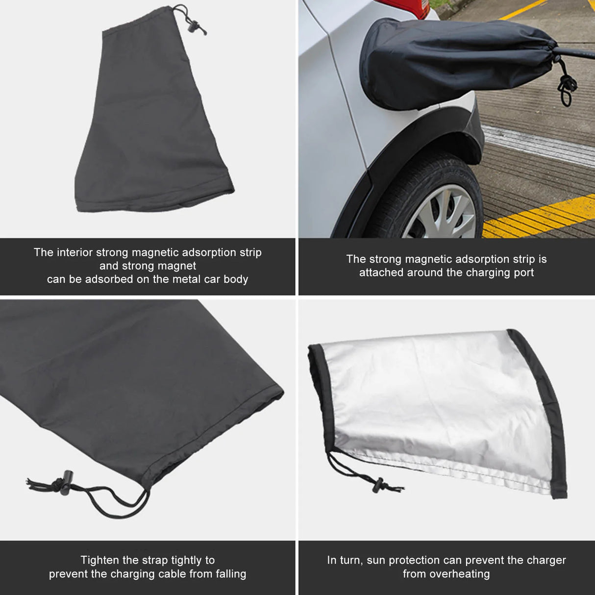 Weatherproof EV Port Cover Waterproof Magnetic Adsorption for Electric Cars