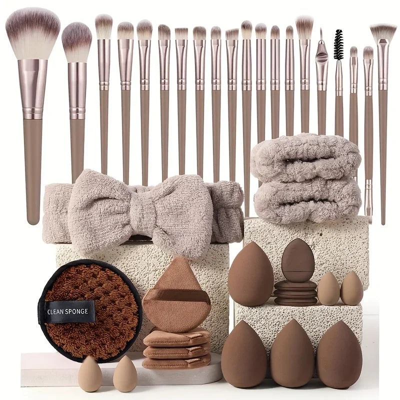 Pink Makeup Brush Set 20/40 Pieces with Beauty Blender - Gift Ready