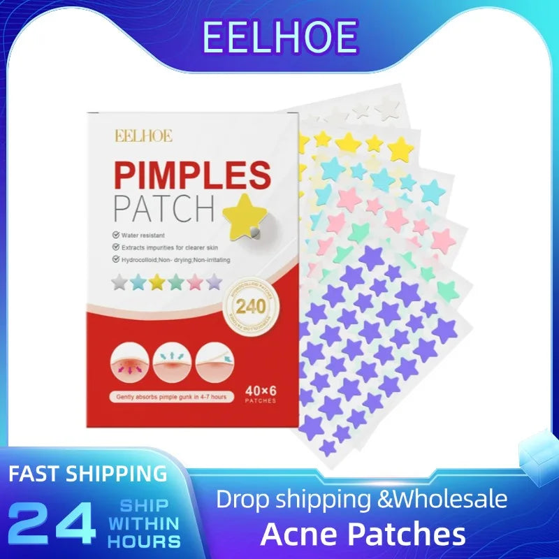 240pcs Star Acne Patches Invisible Pimple Cover Oil Control Spot Treatment