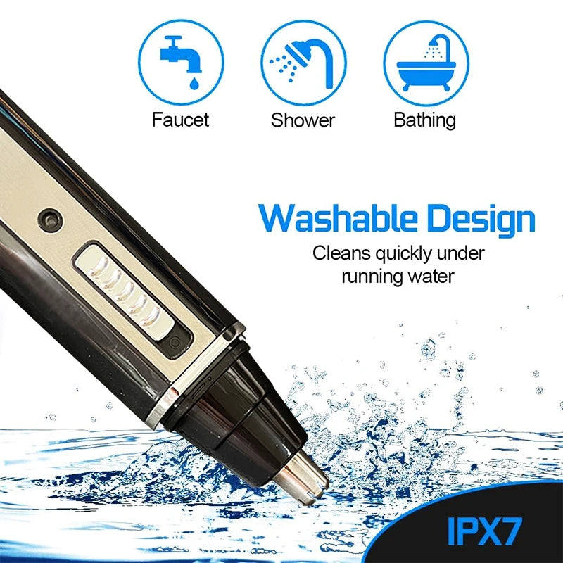Rechargeable 4-in-1 Nose Trimmer Beard & Ear Hair Removal for Men