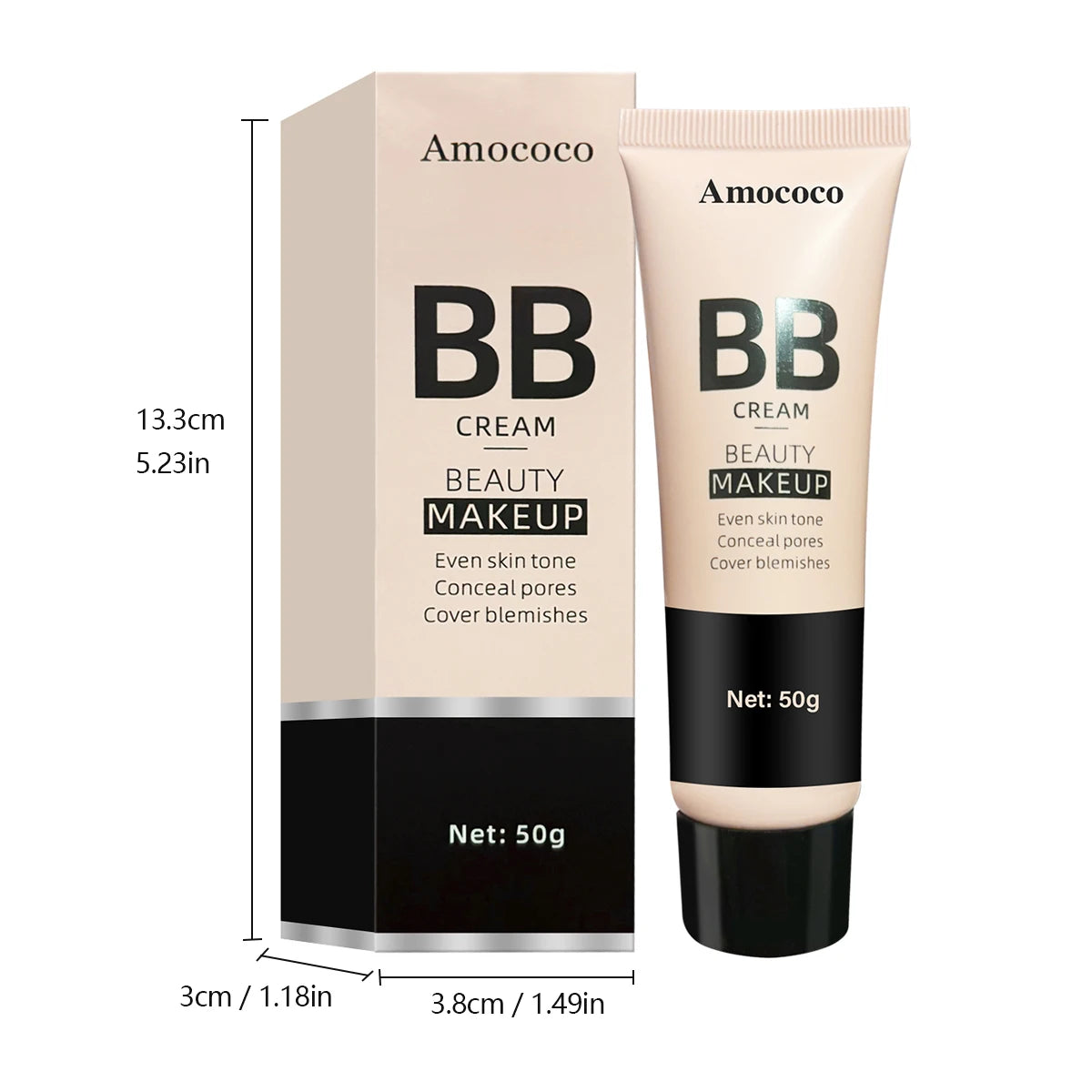 BB Cream Makeup Base Cream, 50g Each, Multi Shade Options, 2pcs Set