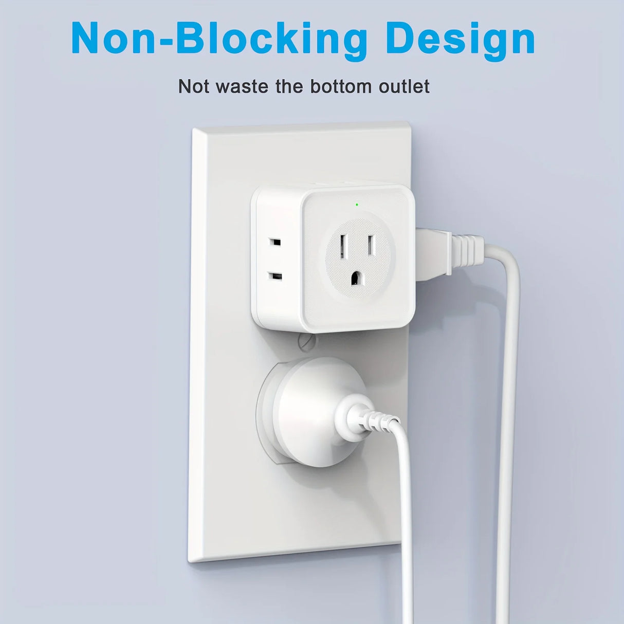 5 Way Multi Plug Outlet Extender, Wall Outlet Expander for Home & Travel