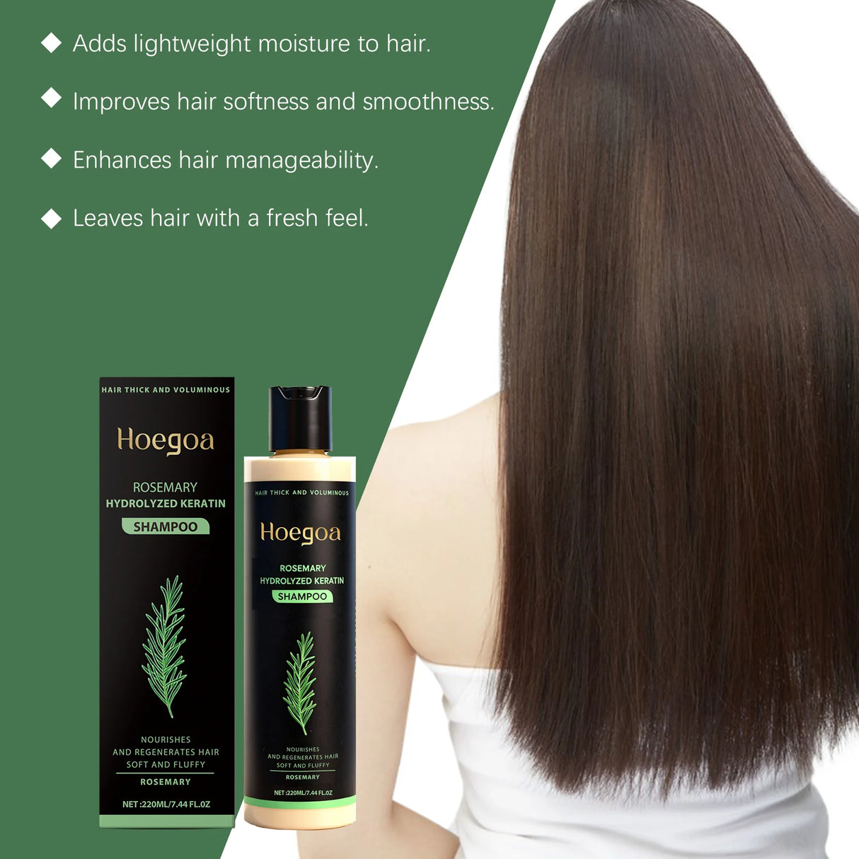 Rosemary Hydrolyzed Keratin Shampoo for Hair Care, 220 ml