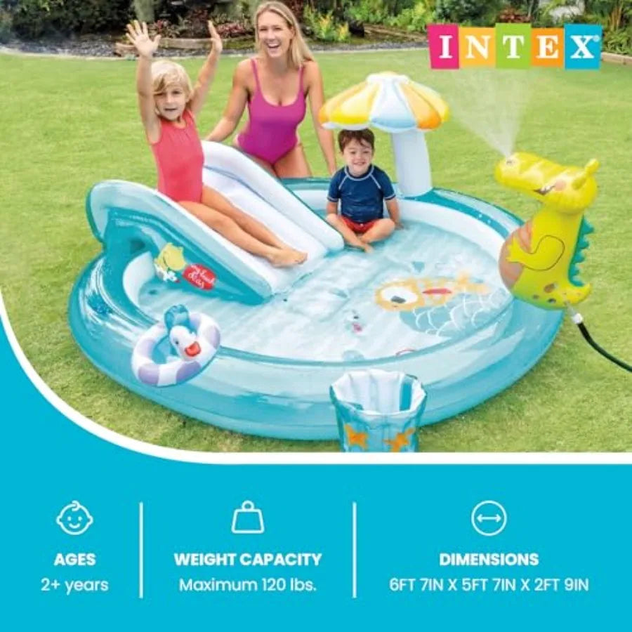 Inflatable Kiddie Pool for Water Play, PVC Material, Quick-Inflate Design