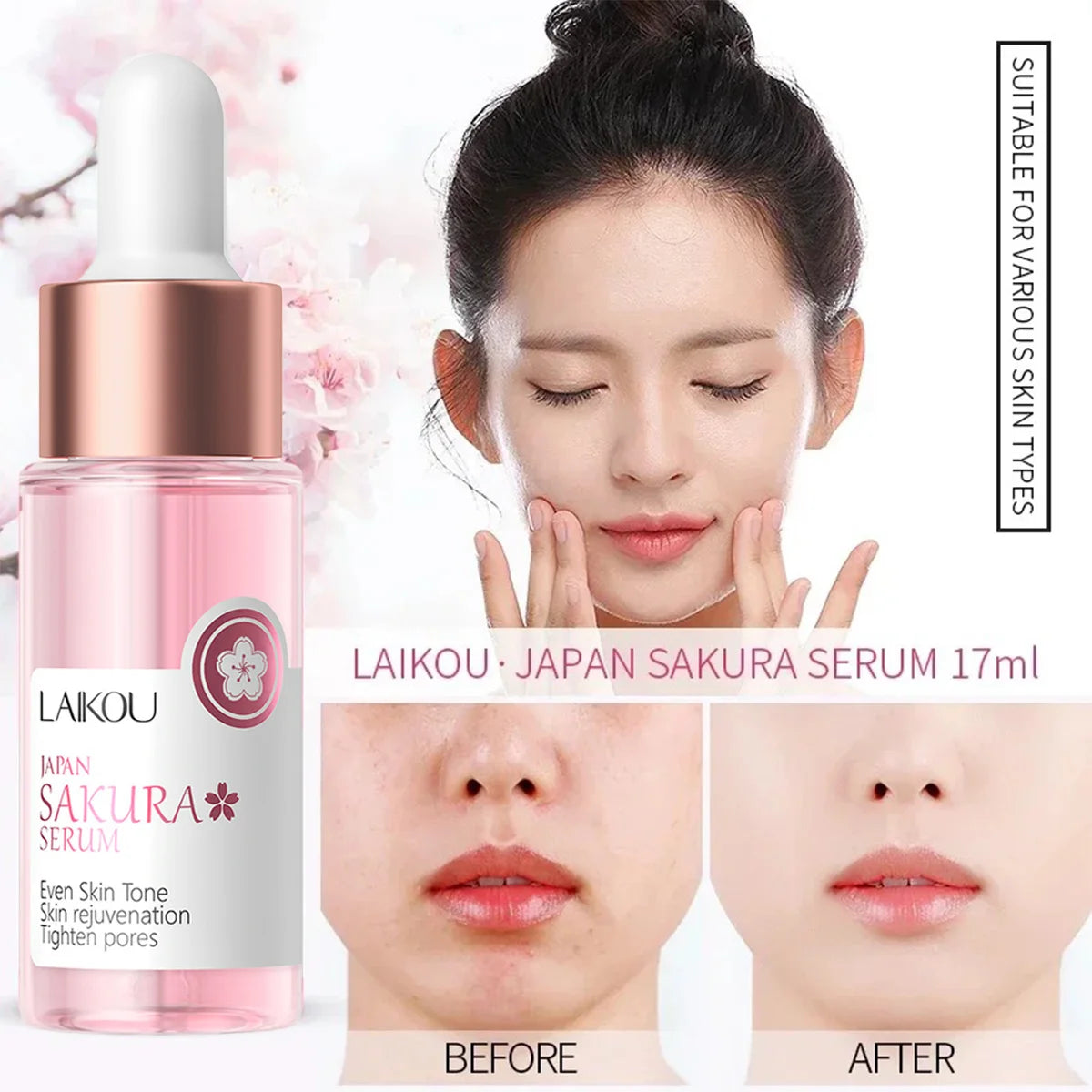 Laikou Sakura Brightening Face Essence 17ml - Moisturizing & Firming