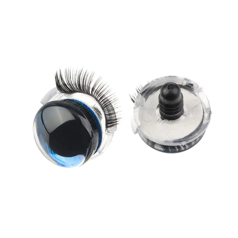 3D Glitter Doll Safety Eyes 20MM with Eyelash for Crochet Toys 1 Pair