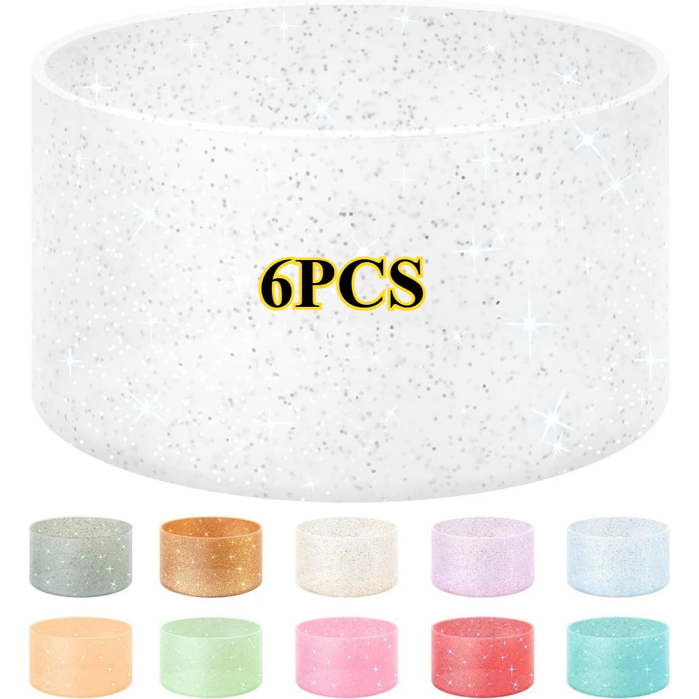 Glitter Silicone Cup Sleeves for Stanley Tumblers, 12-24OZ, 1/6PCS