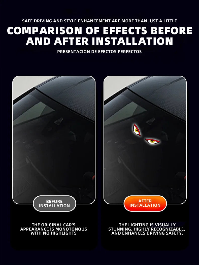 Solar Powered Neon Light LED Car Ambient Lamp USB Rechargeable Cool Effect