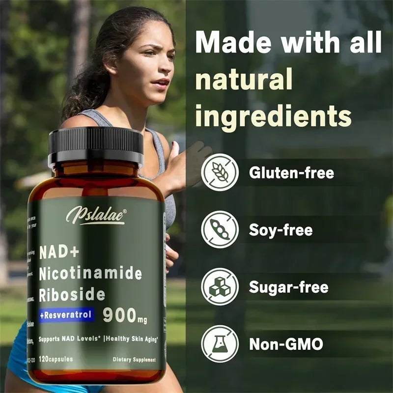 NAD+ Nicotinamide Riboside with Resveratrol - 120 Capsules for Energy Support