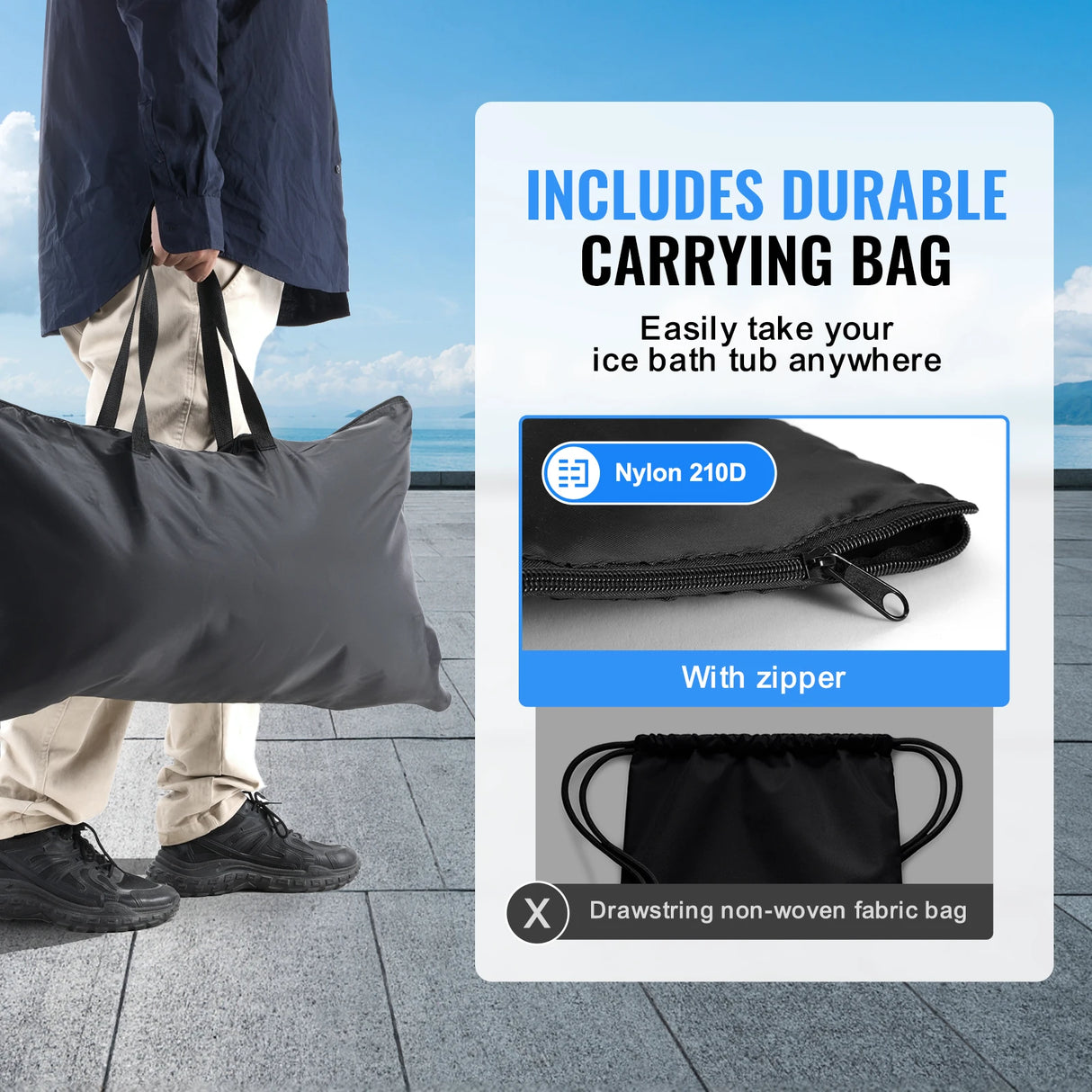 Portable Ice Bath Tub for Cold Water Therapy, Inflatable Plunge Pool