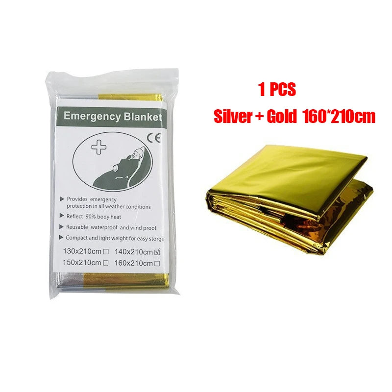 Emergency Thermal Poncho Blanket Lightweight Water Resistant Camping Mat