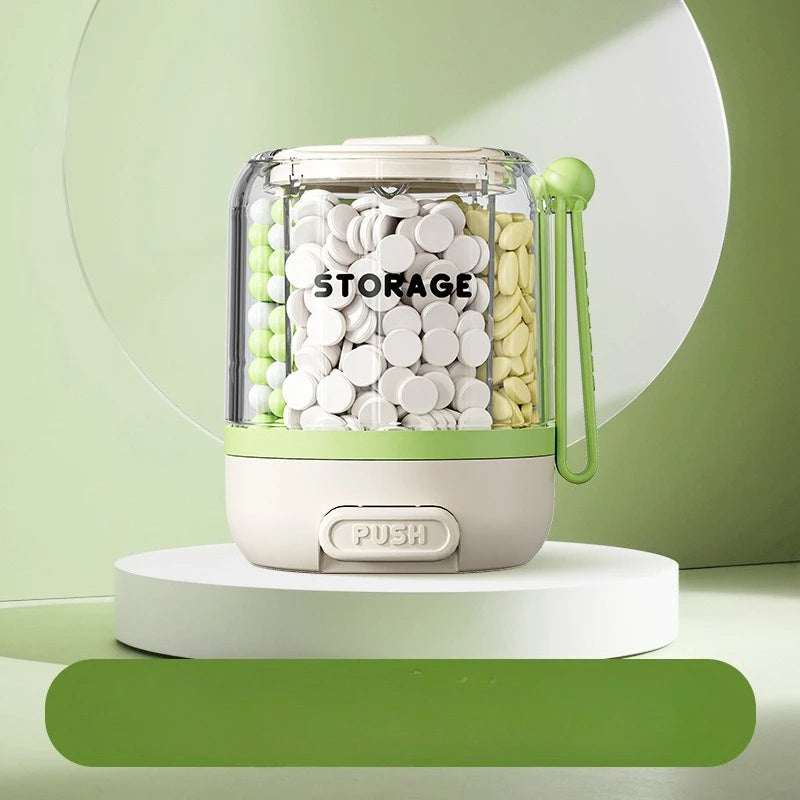 Portable Pill Divider Bottle, 4-Compartment Vitamin Storage Box