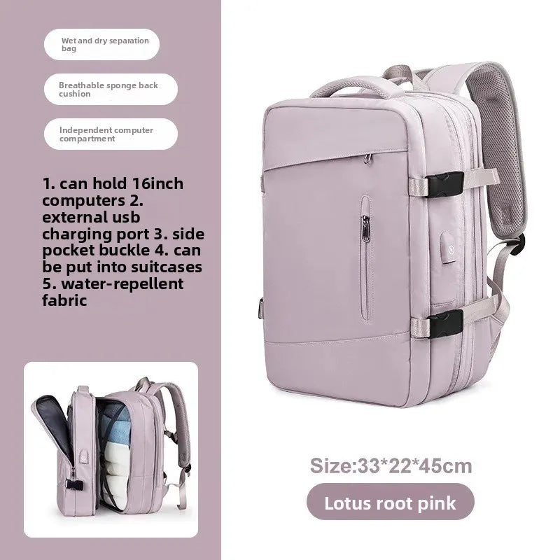 Expandable Travel Backpack for Business and Outdoor Use
